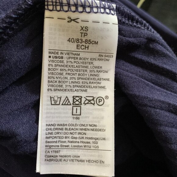 Banana Republic Pleated Hem Blue Tank Blouse XS - Picture 5 of 5